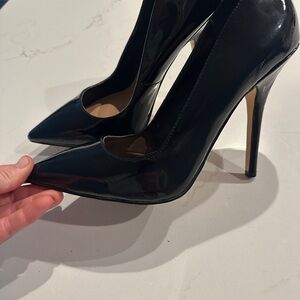 Sleek Black Patent Pointed-Toe High Heel